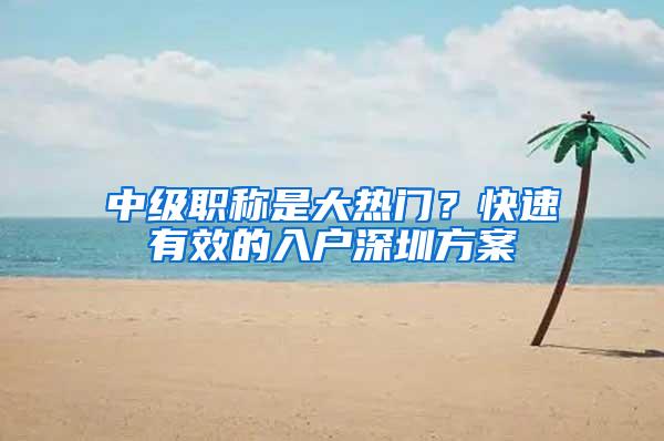 中级职称是大热门？快速有效的入户深圳方案