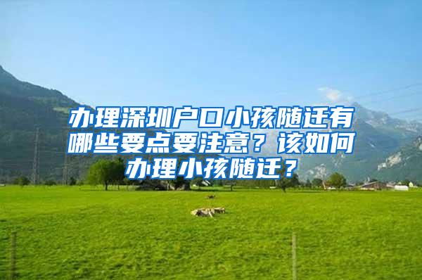 办理深圳户口小孩随迁有哪些要点要注意？该如何办理小孩随迁？