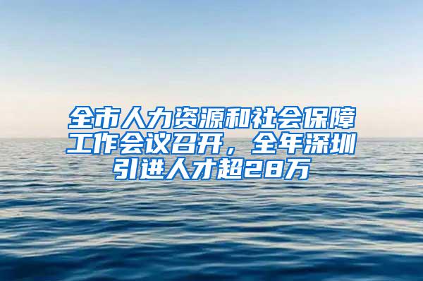 全市人力资源和社会保障工作会议召开，全年深圳引进人才超28万