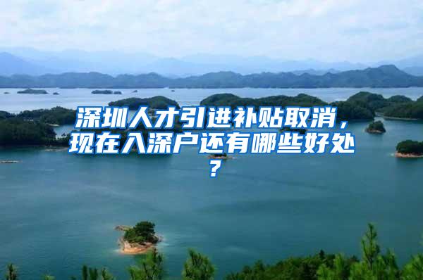深圳人才引进补贴取消，现在入深户还有哪些好处？