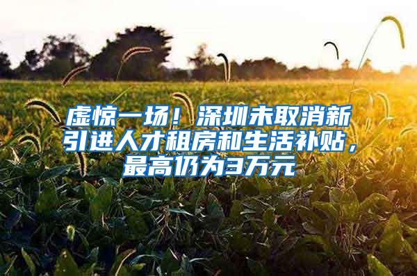 虚惊一场！深圳未取消新引进人才租房和生活补贴，最高仍为3万元