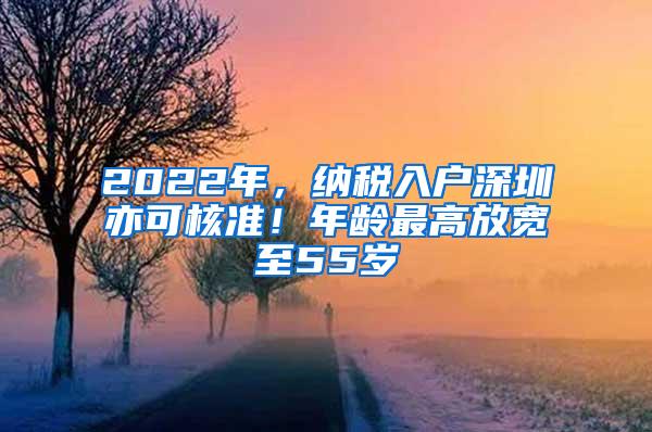 2022年，纳税入户深圳亦可核准！年龄最高放宽至55岁