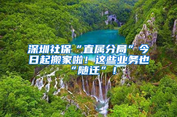 深圳社保“直属分局”今日起搬家啦！这些业务也“随迁”！