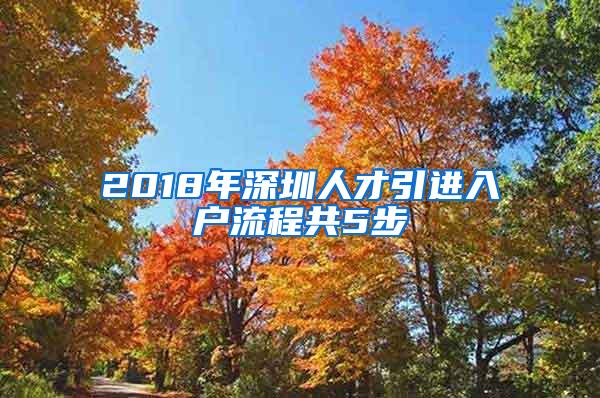 2018年深圳人才引进入户流程共5步