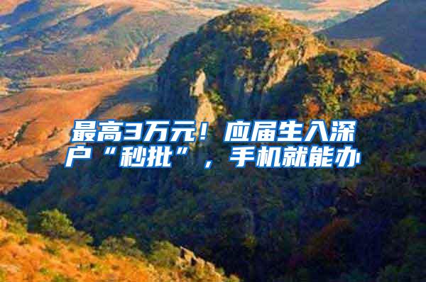 最高3万元！应届生入深户“秒批”，手机就能办