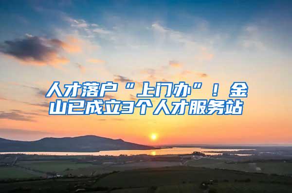 人才落户“上门办”！金山已成立3个人才服务站