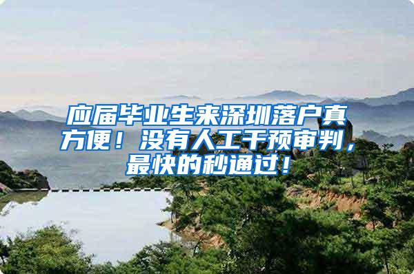 应届毕业生来深圳落户真方便！没有人工干预审判，最快的秒通过！