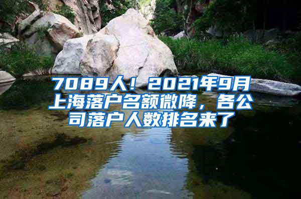 7089人！2021年9月上海落户名额微降，各公司落户人数排名来了