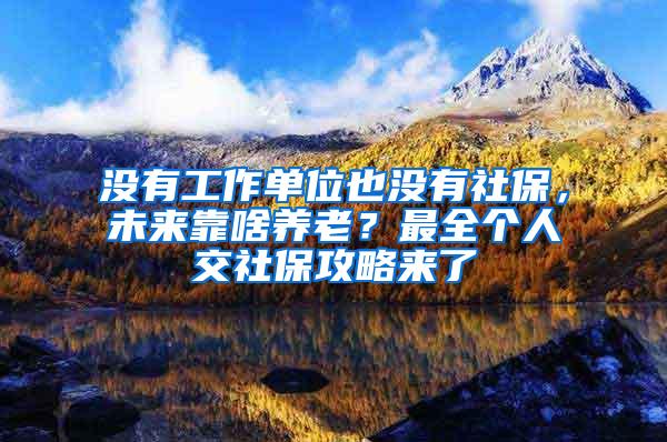 没有工作单位也没有社保，未来靠啥养老？最全个人交社保攻略来了