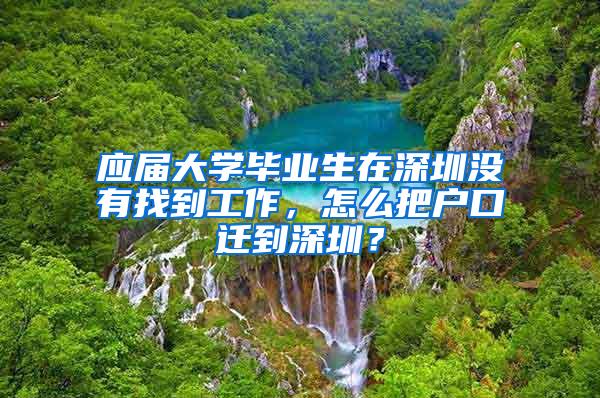 应届大学毕业生在深圳没有找到工作，怎么把户口迁到深圳？