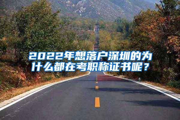 2022年想落户深圳的为什么都在考职称证书呢？