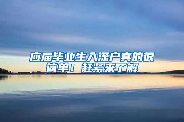 应届毕业生入深户真的很简单！赶紧来了解