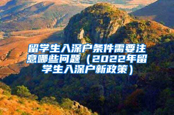 留学生入深户条件需要注意哪些问题（2022年留学生入深户新政策）