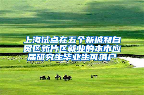 上海试点在五个新城和自贸区新片区就业的本市应届研究生毕业生可落户