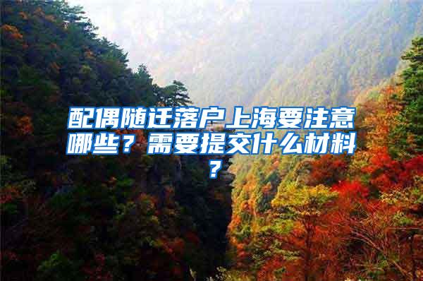 配偶随迁落户上海要注意哪些？需要提交什么材料？
