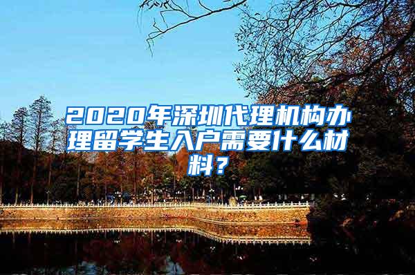 2020年深圳代理机构办理留学生入户需要什么材料？