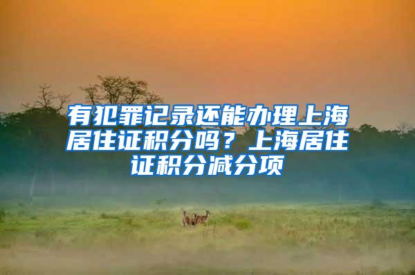 有犯罪记录还能办理上海居住证积分吗？上海居住证积分减分项