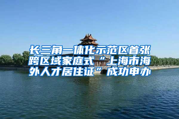 长三角一体化示范区首张跨区域家庭式“上海市海外人才居住证”成功申办
