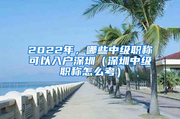 2022年，哪些中级职称可以入户深圳（深圳中级职称怎么考）