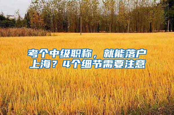 考个中级职称，就能落户上海？4个细节需要注意