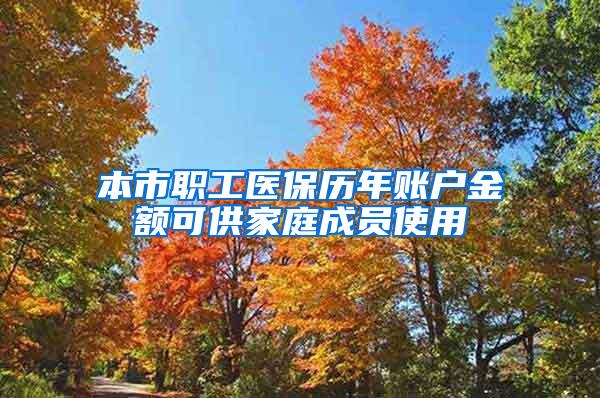 本市职工医保历年账户金额可供家庭成员使用