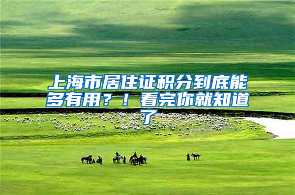 上海市居住证积分到底能多有用？！看完你就知道了