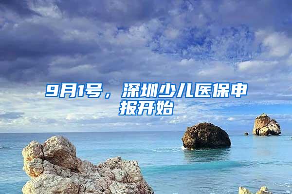 9月1号，深圳少儿医保申报开始