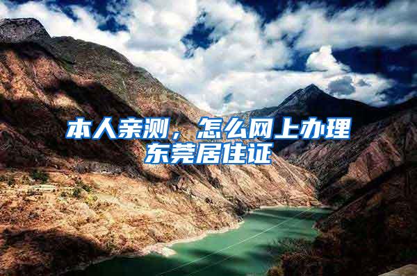 本人亲测，怎么网上办理东莞居住证
