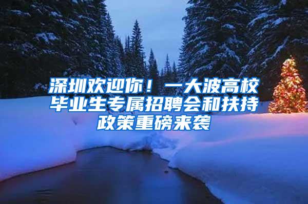 深圳欢迎你！一大波高校毕业生专属招聘会和扶持政策重磅来袭