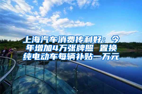 上海汽车消费传利好：今年增加4万张牌照 置换纯电动车每辆补贴一万元