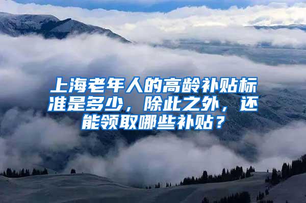 上海老年人的高龄补贴标准是多少，除此之外，还能领取哪些补贴？