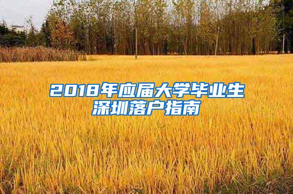 2018年应届大学毕业生深圳落户指南