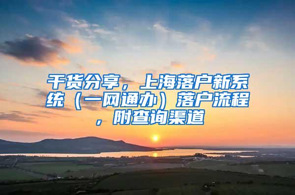 干货分享，上海落户新系统（一网通办）落户流程，附查询渠道