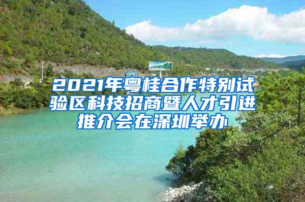 2021年粤桂合作特别试验区科技招商暨人才引进推介会在深圳举办