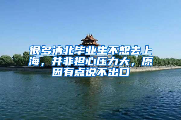 很多清北毕业生不想去上海，并非担心压力大，原因有点说不出口