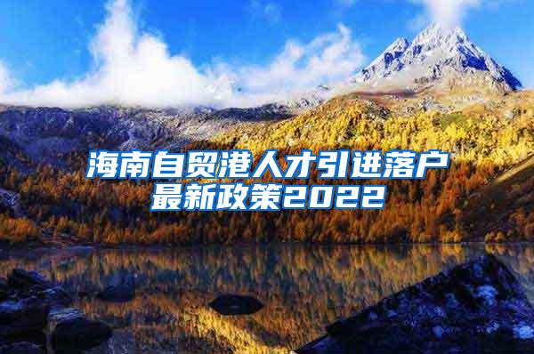 海南自贸港人才引进落户最新政策2022