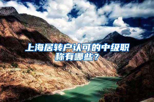 上海居转户认可的中级职称有哪些？