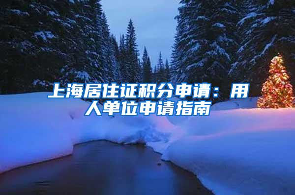 上海居住证积分申请：用人单位申请指南