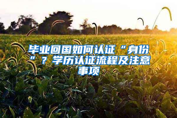 毕业回国如何认证“身份”？学历认证流程及注意事项