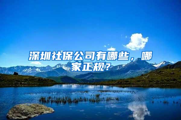 深圳社保公司有哪些，哪家正规？