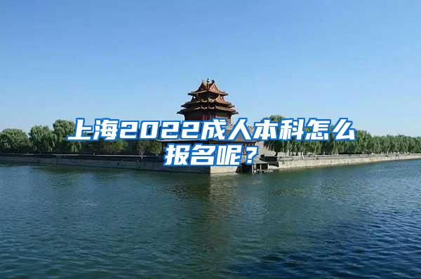 上海2022成人本科怎么报名呢？