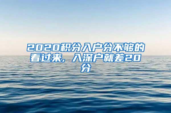 2020积分入户分不够的看过来, 入深户就差20分
