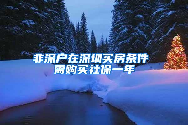 非深户在深圳买房条件 需购买社保一年