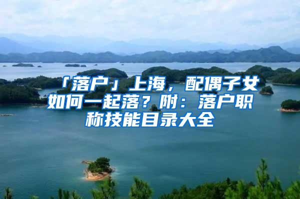 「落户」上海，配偶子女如何一起落？附：落户职称技能目录大全