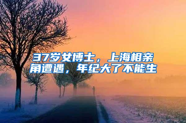 37岁女博士，上海相亲角遭遇，年纪大了不能生