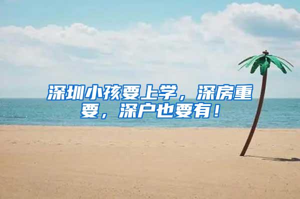 深圳小孩要上学，深房重要，深户也要有！