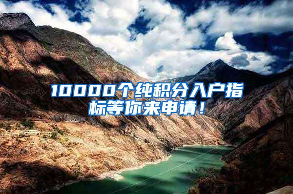 10000个纯积分入户指标等你来申请！