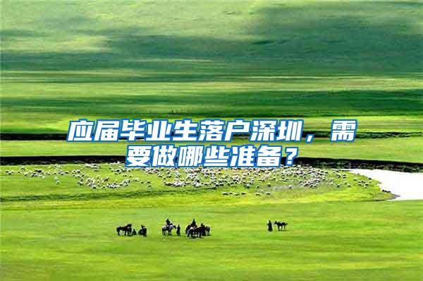 应届毕业生落户深圳，需要做哪些准备？