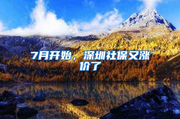 7月开始，深圳社保又涨价了