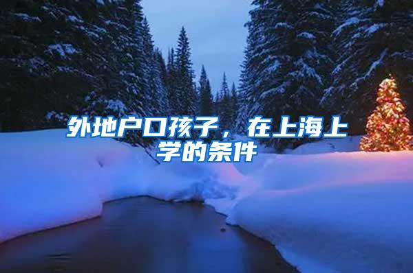 外地户口孩子，在上海上学的条件